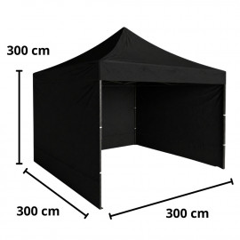 Party stan nůžkový s bočními stěnami 3x3m černý