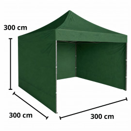 Party stan nůžkový s bočními stěnami 3x3m zelený