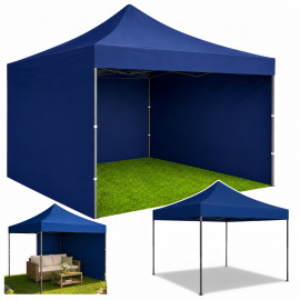 Party stan nůžkový s bočními stěnami 3x3m modrý