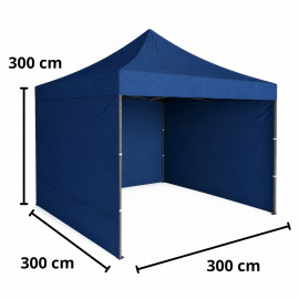 Party stan nůžkový s bočními stěnami 3x3m modrý