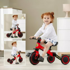 Dětská multifunční tříkolka 3v1 červená