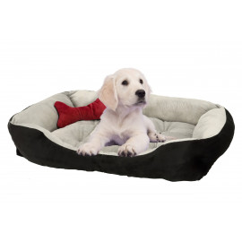 Pelíšek pro pejsky Relax s plyšovou kostí M