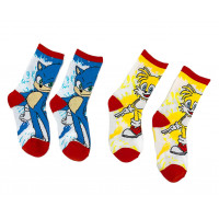 Dětské ponožky Ježek Sonic a Liška Tails 5-8 let 2 páry