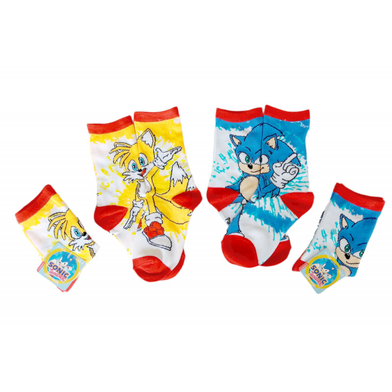 Dětské ponožky Ježek Sonic a Liška Tails 5-8 let 4 páry Dětské ponožky Ježek Sonic a Liška Tails 5-8 let 4 páry