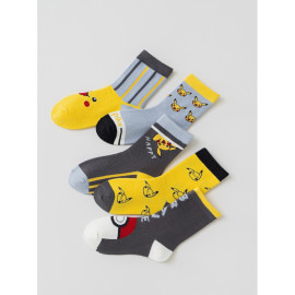 Dětské ponožky Pokémon Pikachu a pokébal 3-5 let 5 párů Dětské ponožky Pokémon Pikachu a pokébal 3-5 let 5 párů