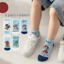 Dětské ponožky Tlapková patrola Kamarádi 5-8 let 5 párů