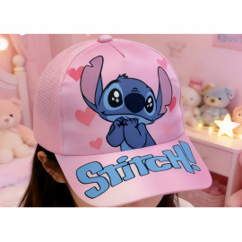 Dětská kšiltovka Stitch Hearts s potiskem S/M
