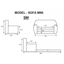 Dětská mini pohovka staveniště 