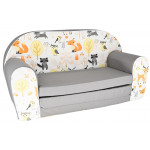 Dětská rozkládací mini pohovka Zvířátka v lese 