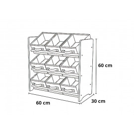 Organizer na hračky s barevnými boxy