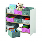 Organizér na hračky růžovo-šedý