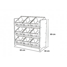 Organizér na hračky růžovo-šedý