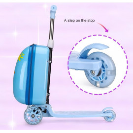 Dětský cestovní kufr s koloběžkou 2v1