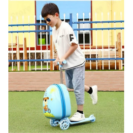 Dětský cestovní kufr s koloběžkou 2v1