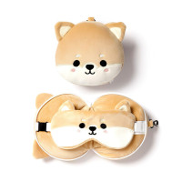 Cestovní polštářek a maska na oči Pejsek Shiba Inu