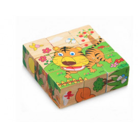 Dřevěné obrázkové kostky Safari