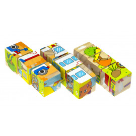 Dřevěné obrázkové kostky Dopravní prostředky