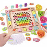 Montessori multifunkční dřevěná vkládačka 3v1