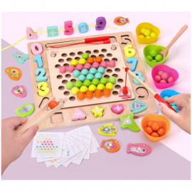 Montessori multifunkční dřevěná vkládačka 3v1