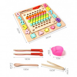 Montessori multifunkční dřevěná vkládačka 3v1