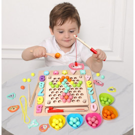 Montessori multifunkční dřevěná vkládačka 3v1