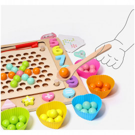 Montessori multifunkční dřevěná vkládačka 3v1