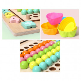 Montessori multifunkční dřevěná vkládačka 3v1