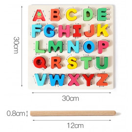 Dřevěné montessori puzzle zábavná abeceda