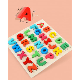Dřevěné montessori puzzle zábavná abeceda