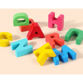 Dřevěné montessori puzzle zábavná abeceda