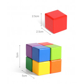Dřevěné barevné kostky 72 kusů