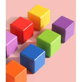 Dřevěné barevné kostky 72 kusů