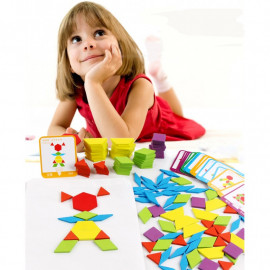 Dřevěná montessori mozaika 130 dílků Dřevěná montessori mozaika 130 dílků