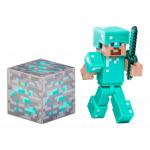 Figurka Minecraft Diamantový Steve s příslušenstvím 7cm