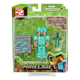 Figurka Minecraft Diamantový Steve s příslušenstvím 7cm