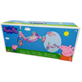 Dětská tříkolová koloběžka Prasátko Pepina růžová