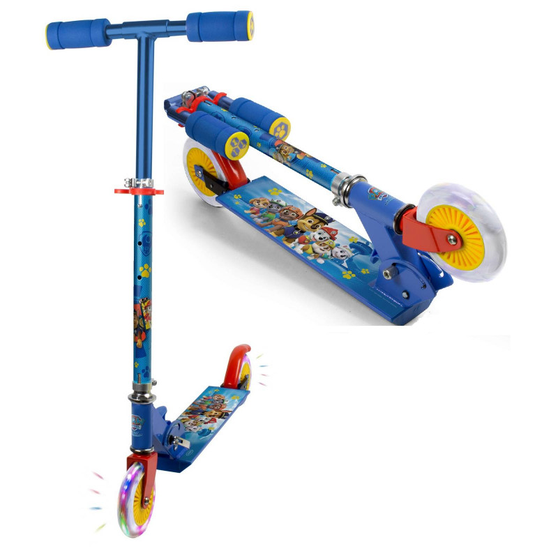 Dětská skládací koloběžka se svítícími kolečky Paw Patrol