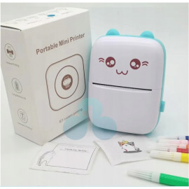 Přenosná bluetooth termotiskárna Kočička modrá C9 Přenosná bluetooth termotiskárna Kočička modrá C9