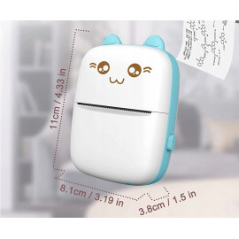 Přenosná bluetooth termotiskárna Kočička modrá C9 Přenosná bluetooth termotiskárna Kočička modrá C9