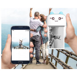 Přenosná bluetooth termotiskárna Kočička modrá C9 Přenosná bluetooth termotiskárna Kočička modrá C9