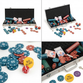 Poker sada v kufříku Exclusive 500 žetonů + karty + kostky