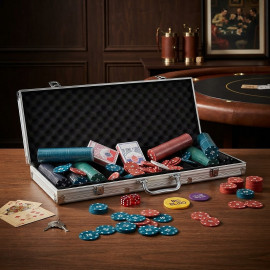 Poker sada v kufříku Exclusive 500 žetonů + karty + kostky