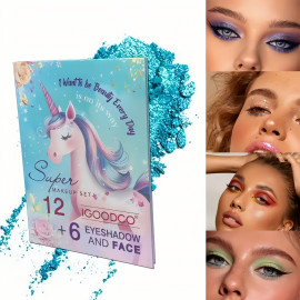 Dětská kosmetická paleta Glitter Unicorn se zrcátkem