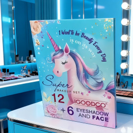 Dětská kosmetická paleta Glitter Unicorn se zrcátkem
