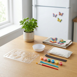 Kreativní sádrová sada DIY Motýlci - magnety na ledničku