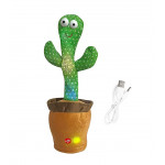 Interaktivní plyšová hračka Kaktus zpívající tancující USB 34cm