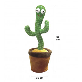 Interaktivní plyšová hračka Kaktus zpívající tancující USB 34cm