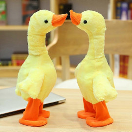 Interaktivní plyšová hračka Kačka zpívající chodící USB 35cm