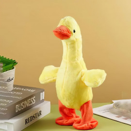 Interaktivní plyšová hračka Kačka zpívající chodící USB 35cm