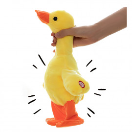 Interaktivní plyšová hračka Kačka zpívající chodící USB 35cm